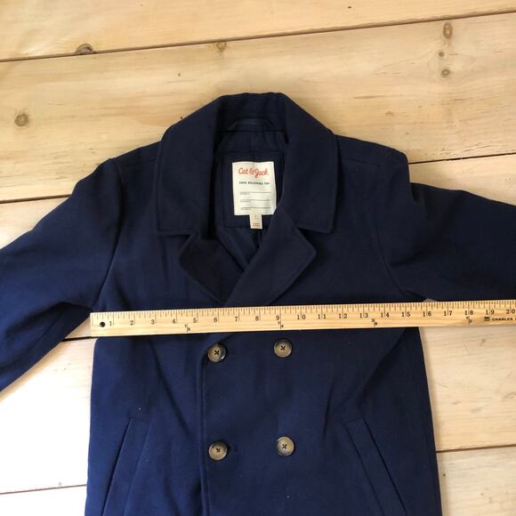 Cat & Jack NWT Boys' Solid Blue Pea Coat Size S - Picture 9 of 10